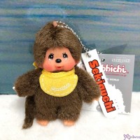 Monchhichi Mascot Keychain 8cm Ball Chain - Yellow Bib Boy EX266707