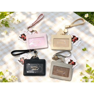 M010-10C Monchhichi Passcase Card Case with Strap BLACK