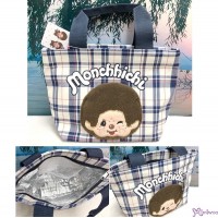 Monchhichi Blue & White Checker Lunch Bag 31 x 21 x 13cm Insulation Handbag MB42859  