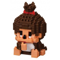 NBCC286 Monchhichi 5cm Nanoblock Micro Building Block - Brown Girl