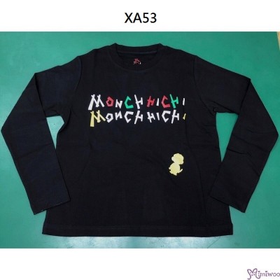XA53-M Monchhichi 100% Cotton Fashion Adult Long Sleeve Tee Black M Size