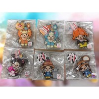 Goemon x Monchhichi 5-7cm plastic keychain (6pcs Set) ~ Japan Limited