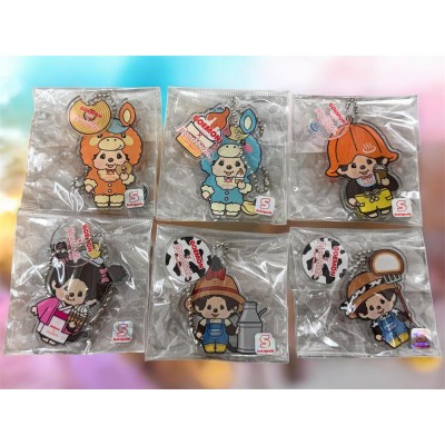 Goemon x Monchhichi 5-7cm plastic keychain (6pcs Set) ~ Japan Limited