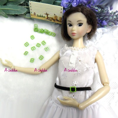 NDA021GRN Doll Dress DIY Crafts Mini Metal Buckle Green 10pcs