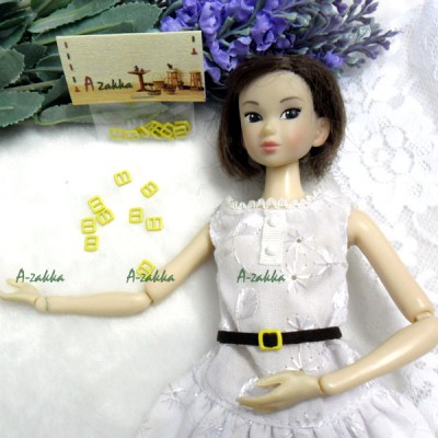 NDA021YEW Doll Dress DIY Crafts Mini Metal Buckle Yellow 10pcs