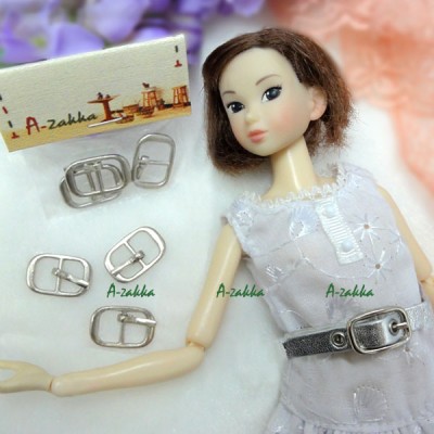NDA034SLR Doll Dress Crafts 11mm x 18mm Metal Buckle Silver 3pcs