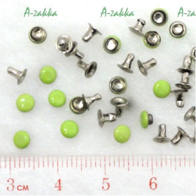 NDA046GRN DIY Dress Material Metal Mini Mushroom Rivet 4mm Green