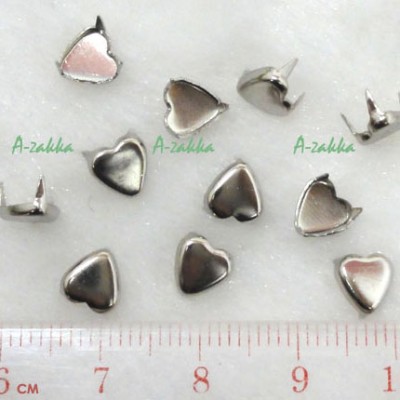 NDA047SLR Doll Dress Making Tools Mini Heart Rivet 6mm Silver