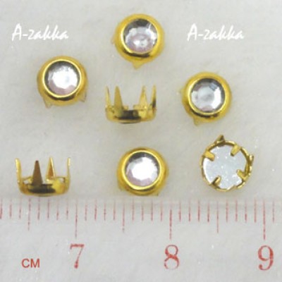 NDA051GLD Doll Dress DIY Crafts Arcylic Diamond 5mm Rivet Gold