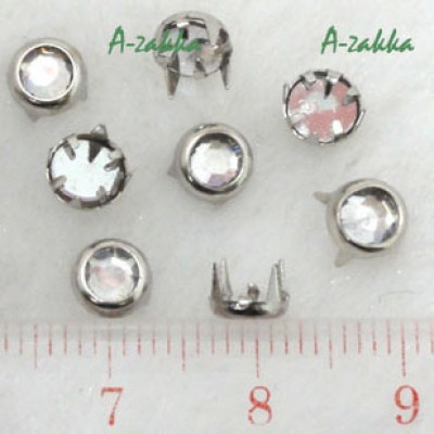 NDA051SLR Doll Dress DIY Crafts Arcylic Diamond 6mm Rivet Silver