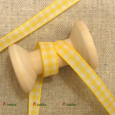 NDA066YEW DIY Crafts 6mm Checker Lave Trim Woven Tape Yellow