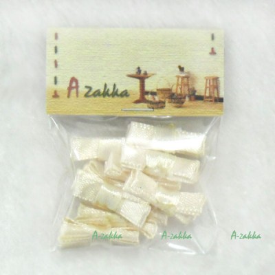 NDA073CRM Doll Dress Making Craft 2cm Ribbon Butterfly Bow Cream