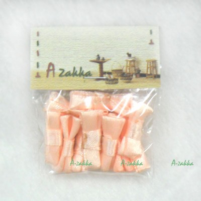 NDA073PEH Doll Dress Making Craft 2cm Ribbon Butterfly Bow Peach