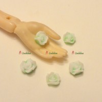 NDA107GRN Dress DIY Crafts 5mm 3D Soft Rose Flower Green (5pcs)
