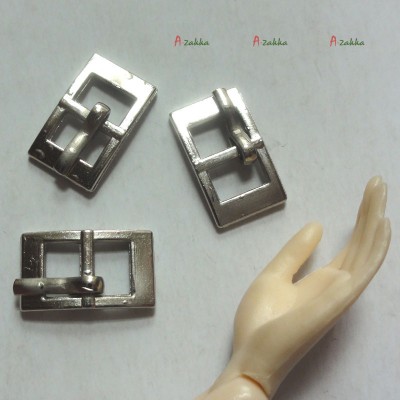 NDA114SLR 12mm x 7mm Metal Rectangle Belt Buckle Silver (3pcs)