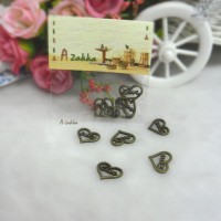 Bjd Necklace Pendant Mini Love Heart Antique Brass 5pc NDA130SLR