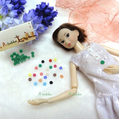 NDB001GRN Doll OOAK Dress Craft Tiny Button Round 4mm S Green NDB001GRN Doll OOAK Dress Craft Tiny Button Round 4mm S Green