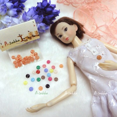 NDB002RAE Doll Dress DIY Craft Tiny Button Circular 5mm S Orange