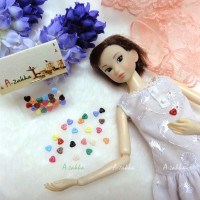 NDB003MIX Doll Dress DIY Crafts Tiny Button Heart 4mm Mix Color
