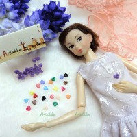 NDB003PUE Doll Dress DIY Craft Tiny Tool Button Heart 4mm Purple