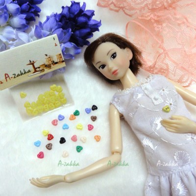 NDB003YEW Doll Dress DIY Craft Tiny Tool Button Heart 4mm Yellow NDB003YEW Doll Dress DIY Craft Tiny Tool Button Heart 4mm Yellow