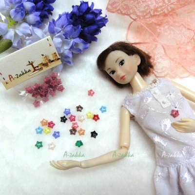 NDB005LPN Doll Dress Sewing Tiny Button Star 6.5mm Light Pink