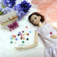 NDB005RSE Doll Dress DIY Sewing Tiny Tool Button Star 6.5mm Rose
