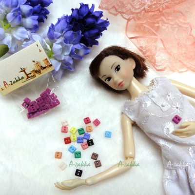 NDB006RSE Doll Dress DIY Sewing Tiny Button Square 5mm Rose NDB006RSE Doll Dress DIY Sewing Tiny Button Square 5mm Rose