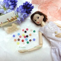 NDB007CRM Doll Dress Sewing Button Sakura Flower 6.5mm Cream