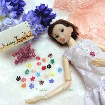 NDB008LPN Doll Dress DIY Sewing Button Flower 6.5mm Light Pink NDB008LPN Doll Dress DIY Sewing Button Flower 6.5mm Light Pink