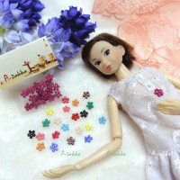 NDB008RSE Doll Dress DIY Sewing Tiny Button Flower 6.5mm Rose