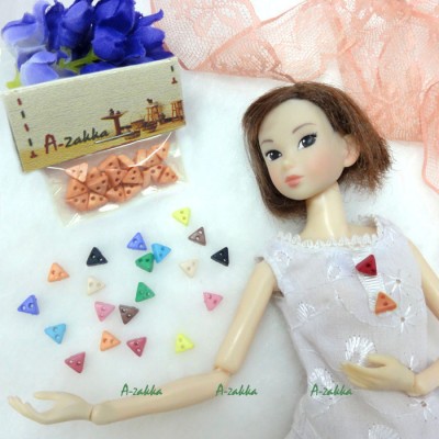 NDB010RAE Doll Dress Making Tiny Button Triangle 6.5mm Orange