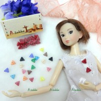 NDB010RED Doll Dress DIY Material Tiny Button Triangle 6.5mm Red