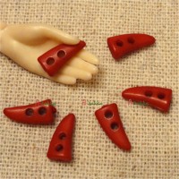 NDB028RED Doll Coat DIY Crafts 10mm Mini Horn Button Red