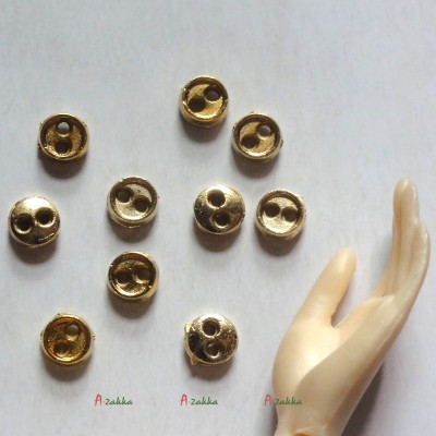 NDB031GLD DIY Materials Round 4mm Metal Mini Button Gold (20pcs)