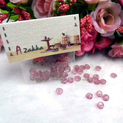 NDB032PNK Doll DIY Craft Tiny Button Round 5mm Transparent Pink