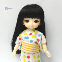 Mimiwoo Hujoo Baby Bjd 4-5" Heat Resistant Long Wig Black WM21-02-BK