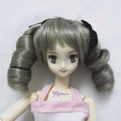 PW27-2TS-LGY Mimi Obitsu 1/6 Dollfie Curl Braids Wig Lt. Grey