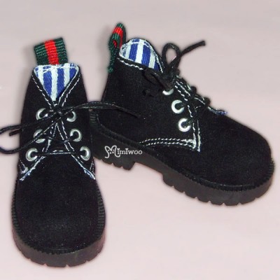 MSD DOD DOC 1/4 bjd Doll Velvet Hiking Shoes Black SHM042BLK
