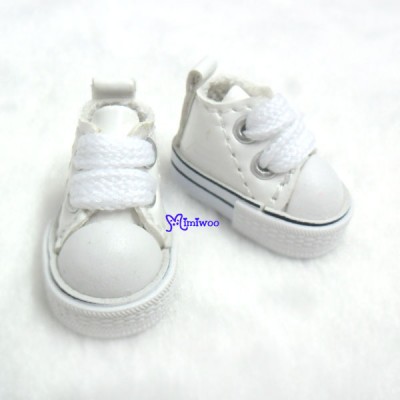 1/6 Bjd Neo Blythe Doll PU Leather MICRO Shoes Sneaker White SHP125WHE