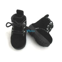 SHP187BLK  Neo Blythe Momoko 1/6 Bjd Doll Shoes Velvet Boots Black 