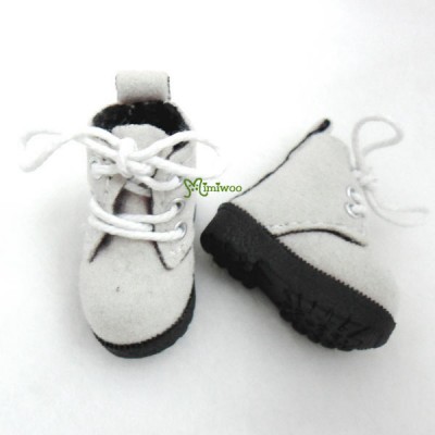 1/6 Bjd Neo B Doll Shoes Velvet Boots Grey White SHP187WHE 