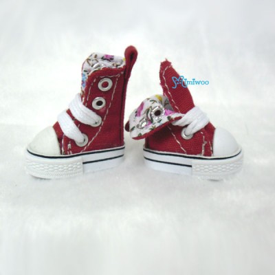 1/6 Bjd Neo B Denim MICRO Shoes Folded Boots Red SHP188RED 1/6 Bjd Neo B Denim MICRO Shoes Folded Boots Red SHP188RED