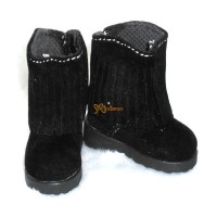 Yo-SD 1/6 BJD Doll Shoes Velvet Tassel Boots Black SHU045BLK 