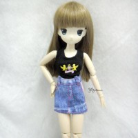TBS054BLE Obitsu 21-23cm Azone Pureneemo Doll Outfit Jeans Skirt