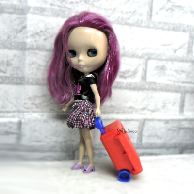 Blythe 1/6 Miniature Mini Luggage Traveling Suitcase TPS063RED