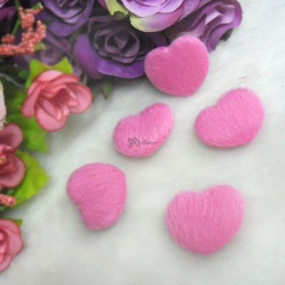 TPS072CHY DIY Material 27mm Mini Fabric Heart Cherry (5pcs)