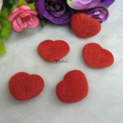 TPS072RED DIY Material 27mm Mini Fabric Heart Red (5pcs)