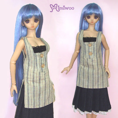 TSD186 bjd SD DD Luts OB Doll outfit Green Stripes Tank Top
