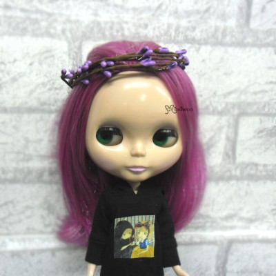 YC0053PUE Bjd Mini Headdress Flower Ring Purple